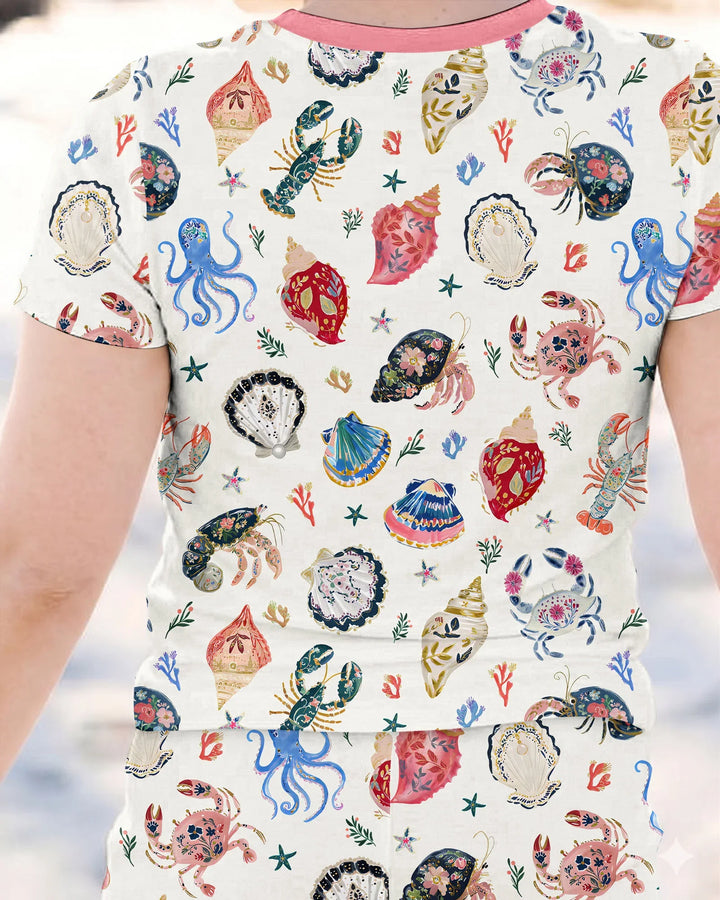 Zweiteiliges, kurzärmliges Pyjama-Set mit Marienkäfern