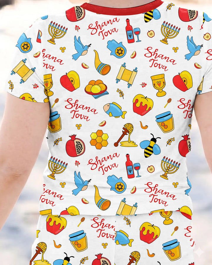 Zweiteiliges, kurzärmliges Pyjama-Set mit Marienkäfern