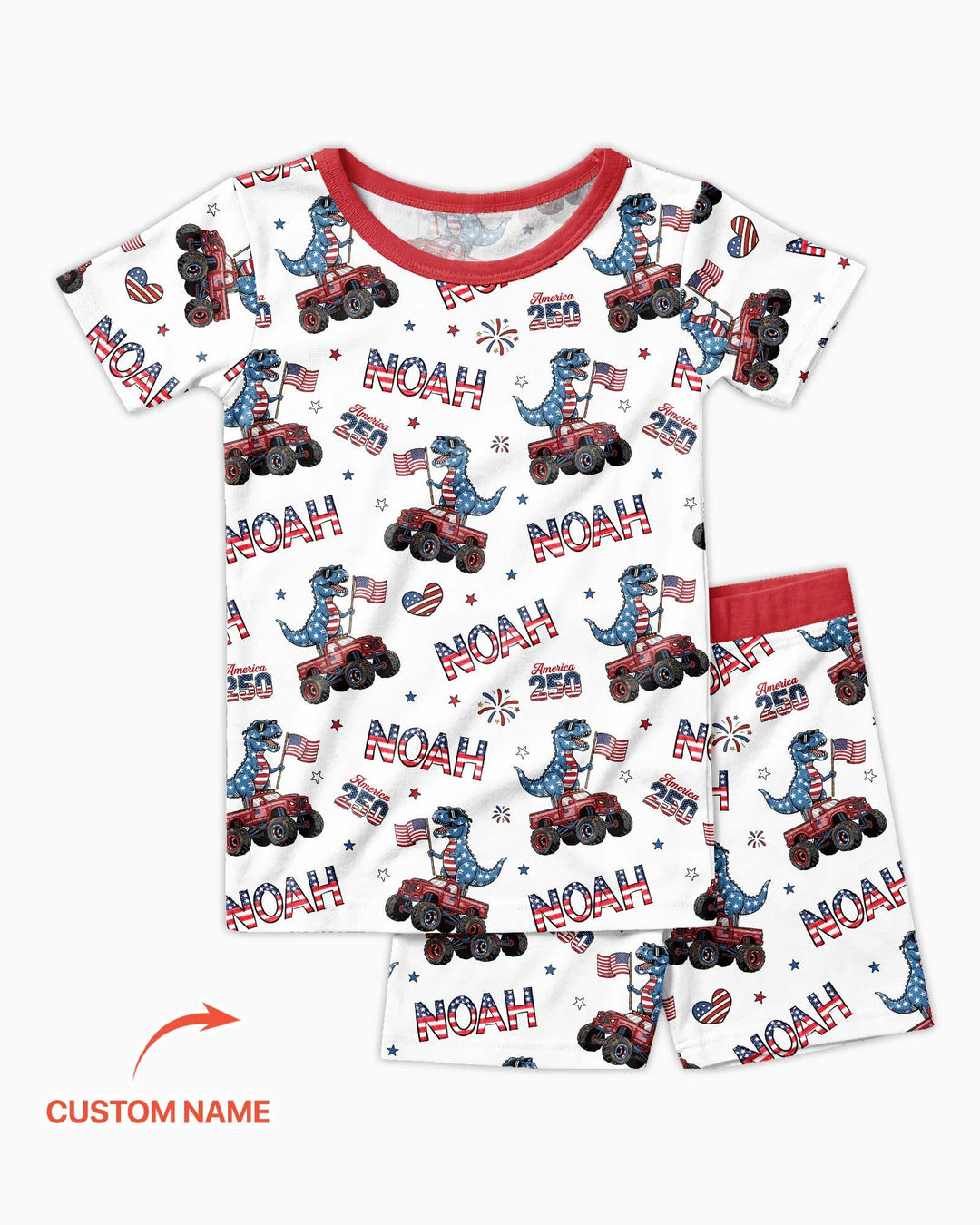 Zweiteiliges Pyjama-Set mit kurzen Ärmeln und Shorts im Sommer-Design