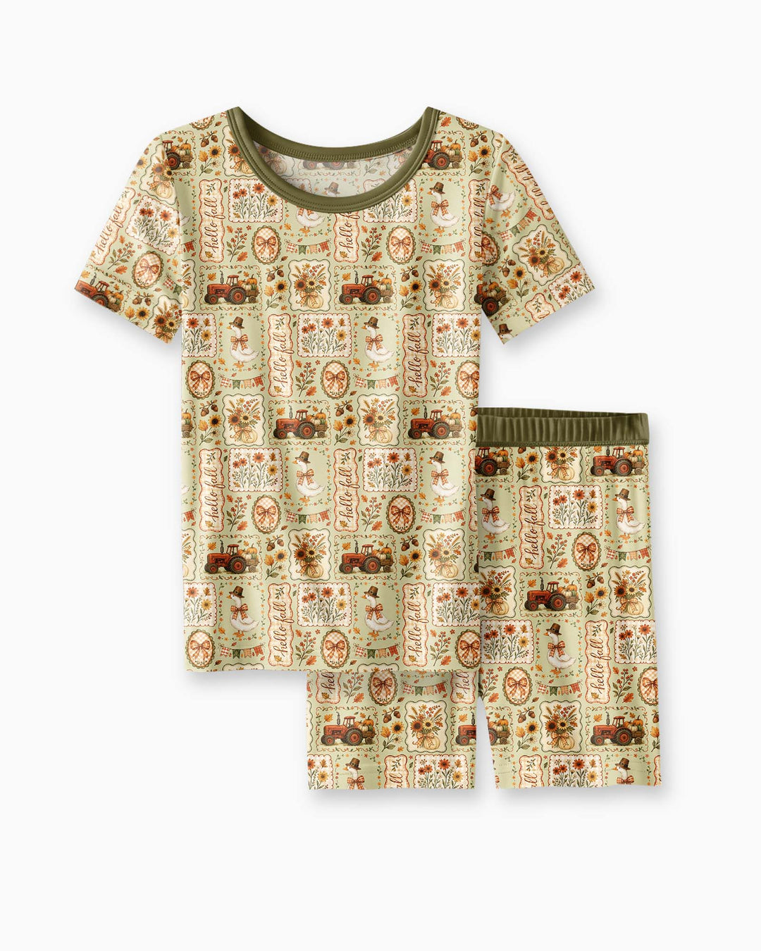 Schlafanzug-Set zweiteilig, kurze Ärmel, kurze Hose, Bambus