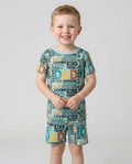 Dad Word Collage Bamboo Two Piece Short Sleeve Shorts Pajama Set