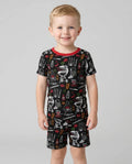 Backyard BBQ Party Family Matching Bamboo Two Piece Short Sleeve Shorts Pajama Set