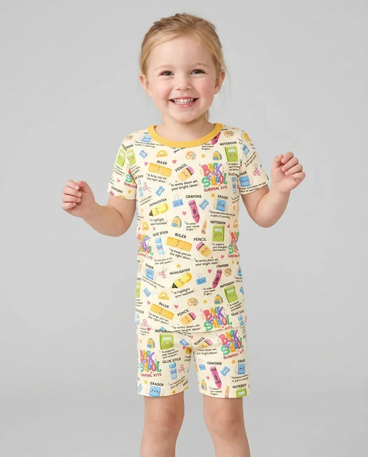 Schlafanzug-Set zweiteilig, kurze Ärmel, kurze Hose, Bambus