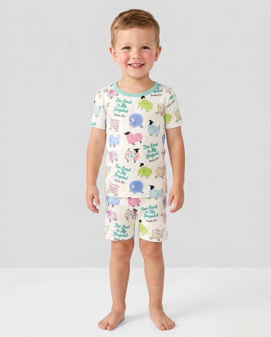 Schlafanzug-Set zweiteilig, kurze Ärmel, kurze Hose, Bambus