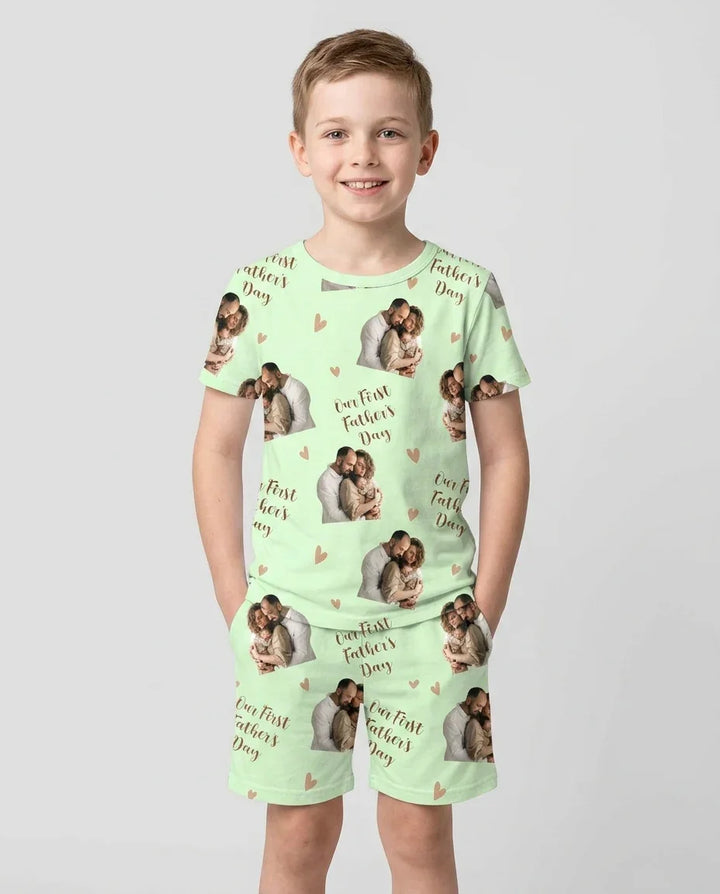 Zweiteiliges Pyjama-Set mit kurzen Ärmeln und Shorts im Sommer-Design