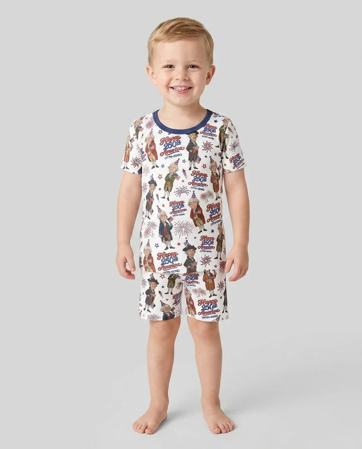 Schlafanzug-Set zweiteilig, kurze Ärmel, kurze Hose, Bambus