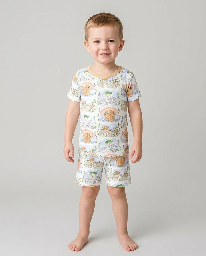 Schlafanzug-Set zweiteilig, kurze Ärmel, kurze Hose, Bambus