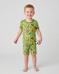 I Love Sports Soccer Bamboo Two Piece Short Sleeve Shorts Pajama Set