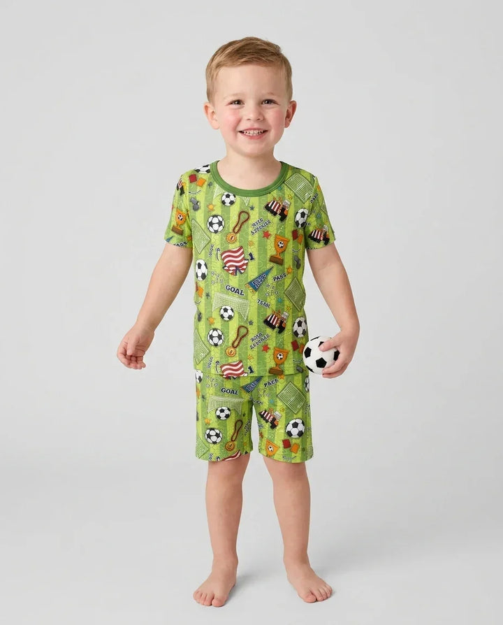 Schlafanzug-Set zweiteilig, kurze Ärmel, kurze Hose, Bambus