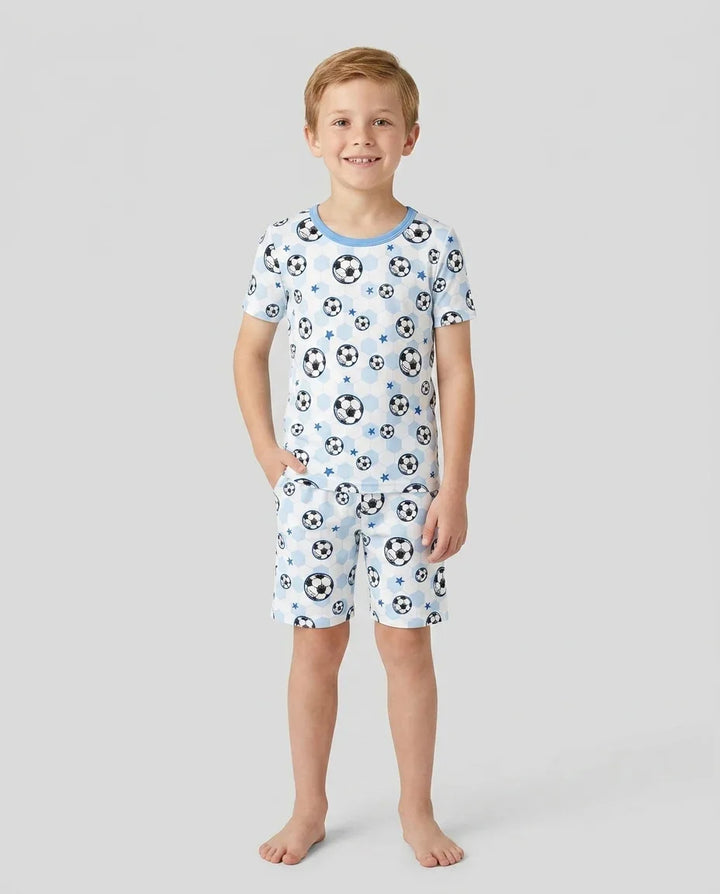 Schlafanzug-Set zweiteilig, kurze Ärmel, kurze Hose, Bambus