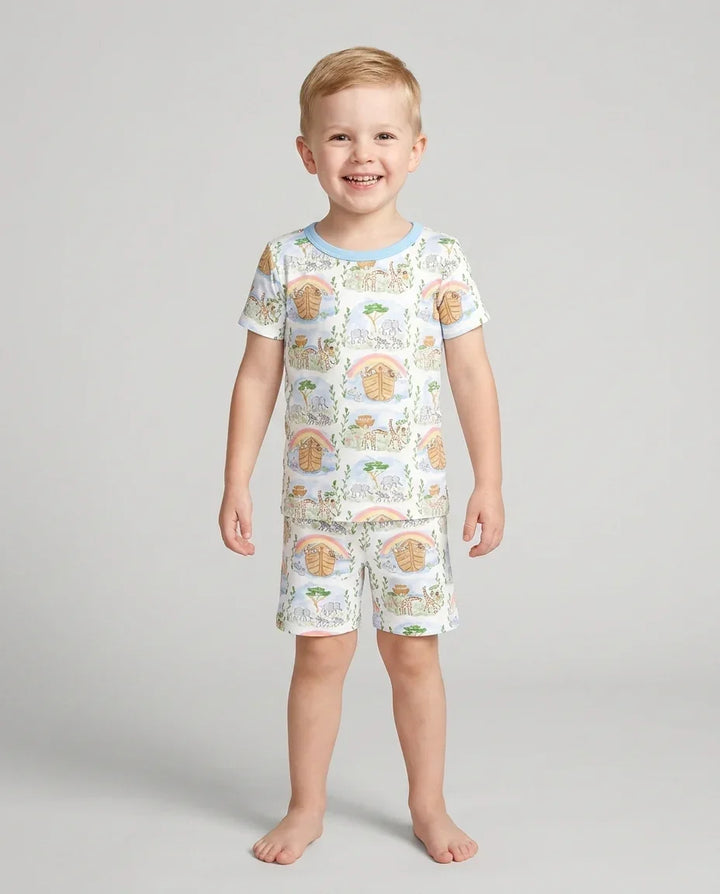 Schlafanzug-Set zweiteilig, kurze Ärmel, kurze Hose, Bambus