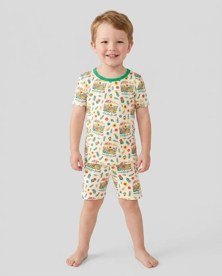 Schlafanzug-Set zweiteilig, kurze Ärmel, kurze Hose, Bambus