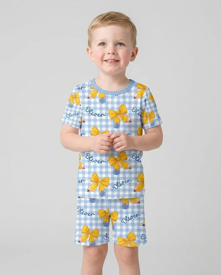 Schlafanzug-Set zweiteilig, kurze Ärmel, kurze Hose, Bambus