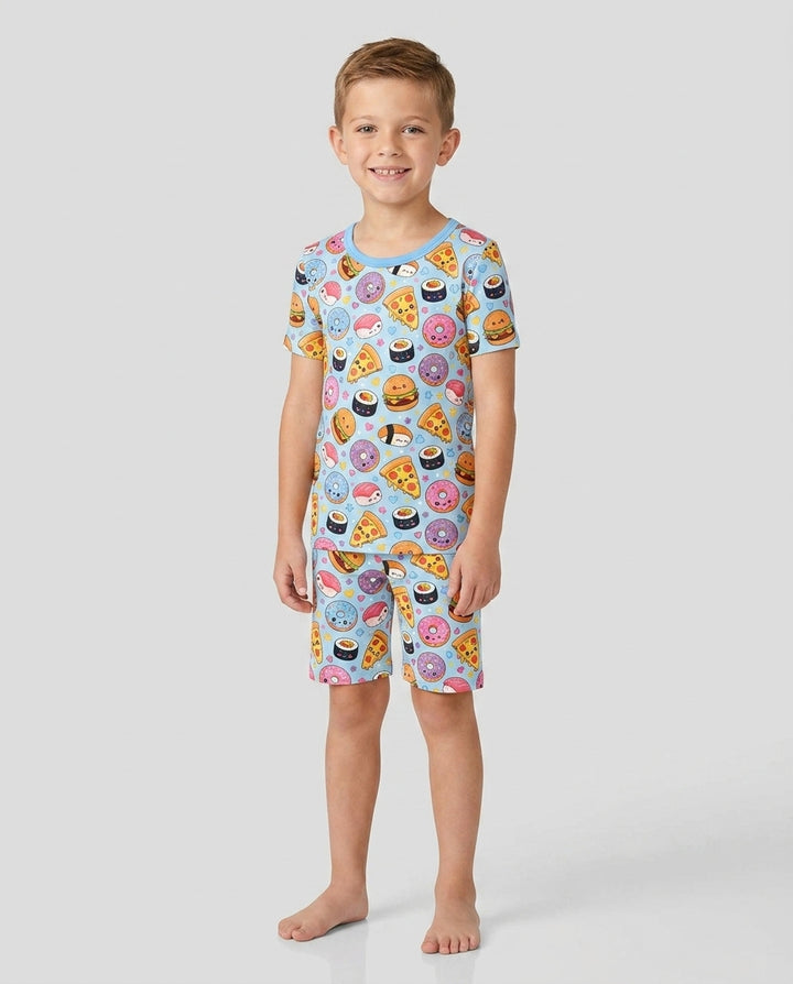Schlafanzug-Set zweiteilig, kurze Ärmel, kurze Hose, Bambus