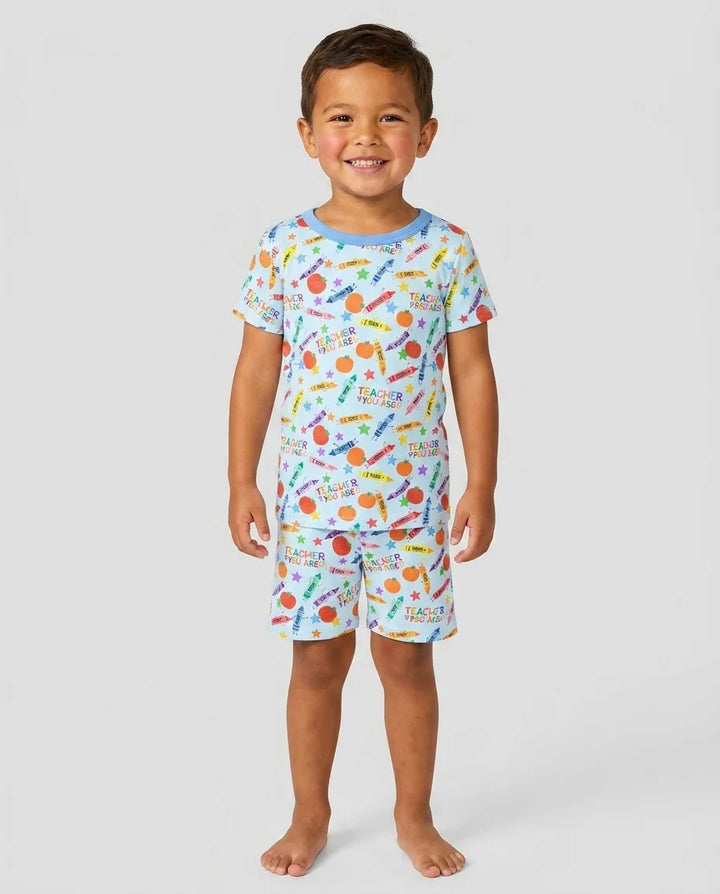 Schlafanzug-Set zweiteilig, kurze Ärmel, kurze Hose, Bambus