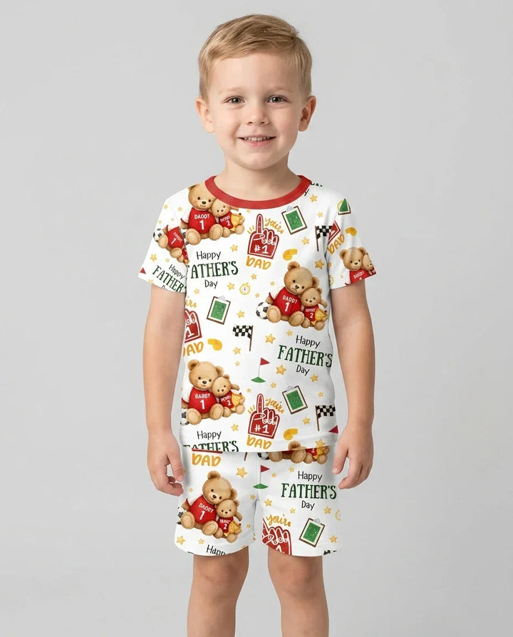 Zweiteiliges Pyjama-Set mit kurzen Ärmeln und Shorts im Sommer-Design