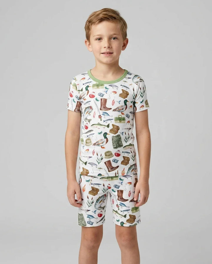 Schlafanzug-Set zweiteilig, kurze Ärmel, kurze Hose, Bambus