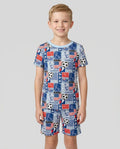 Schlafanzug-Set zweiteilig, kurze Ärmel, kurze Hose, Bambus