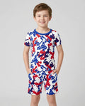 Template Zweiteiliges Pyjama-Set mit kurzen Ärmeln und Shorts
