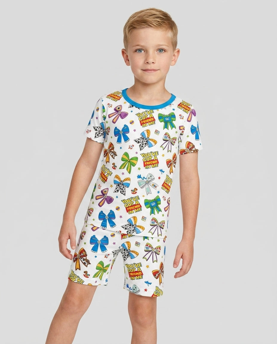 Schlafanzug-Set zweiteilig, kurze Ärmel, kurze Hose, Bambus