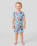 Template Zweiteiliges Pyjama-Set mit kurzen Ärmeln und Shorts
