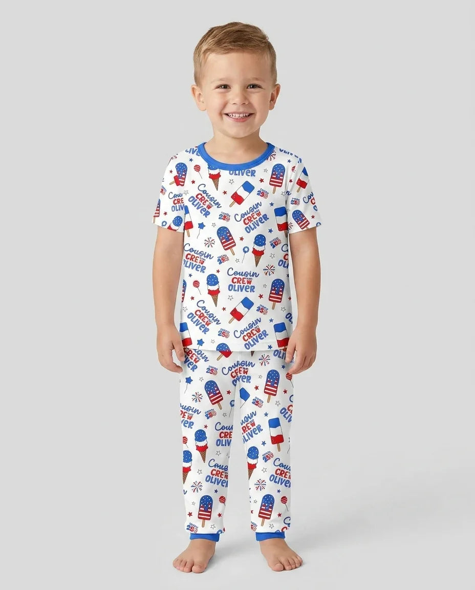 Zweiteiliges, kurzärmliges Pyjama-Set mit Marienkäfern