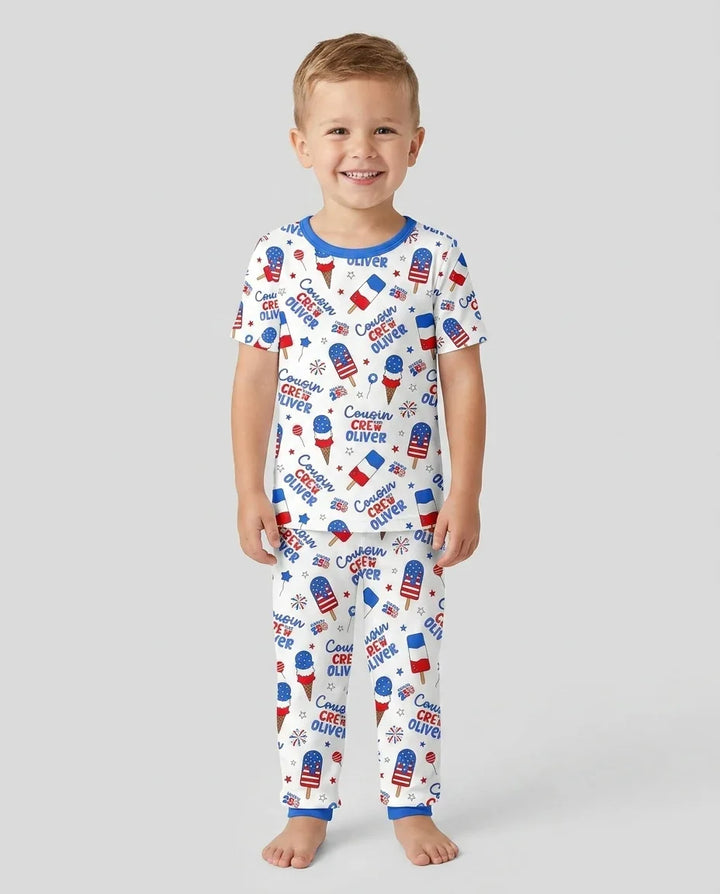 Zweiteiliges, kurzärmliges Pyjama-Set mit Marienkäfern