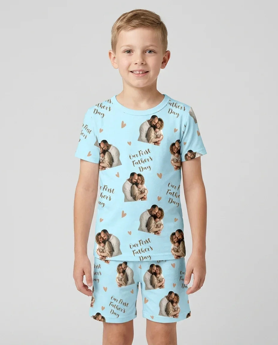 Zweiteiliges Pyjama-Set mit kurzen Ärmeln und Shorts im Sommer-Design
