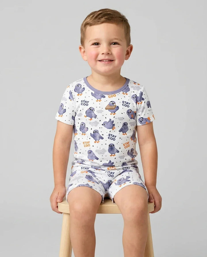 Schlafanzug-Set zweiteilig, kurze Ärmel, kurze Hose, Bambus