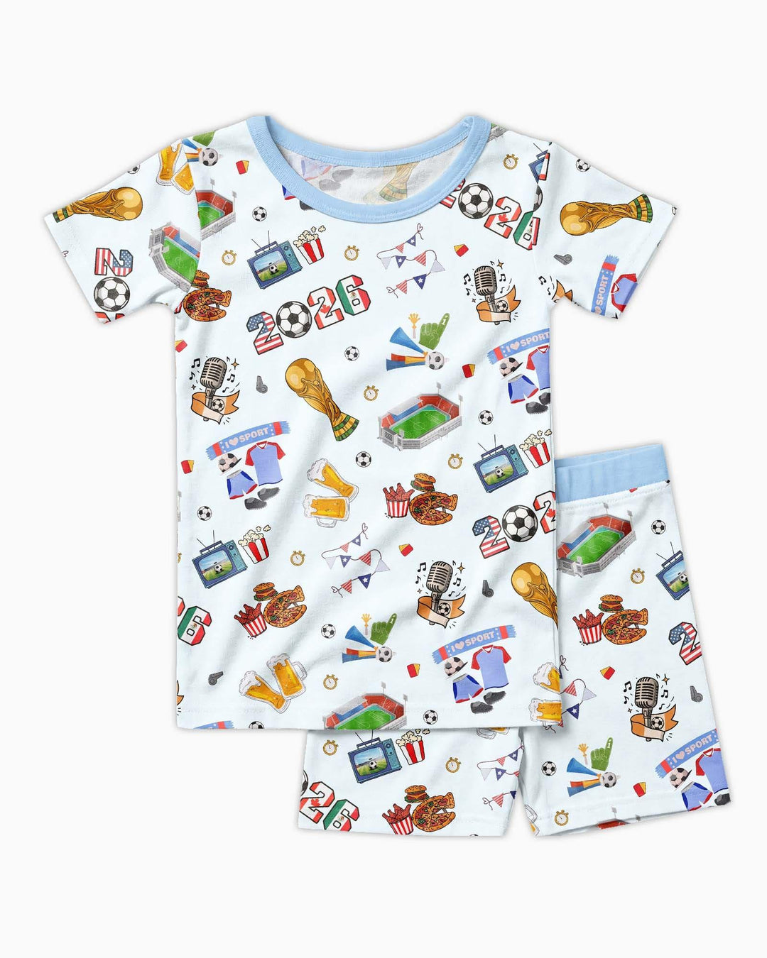Template Zweiteiliges Pyjama-Set mit kurzen Ärmeln und Shorts