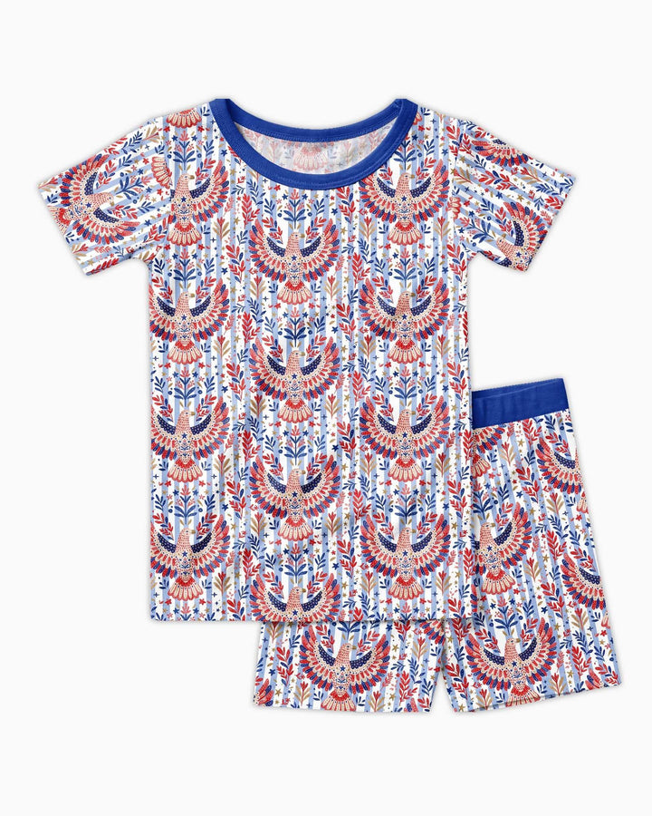 Template Zweiteiliges Pyjama-Set mit kurzen Ärmeln und Shorts