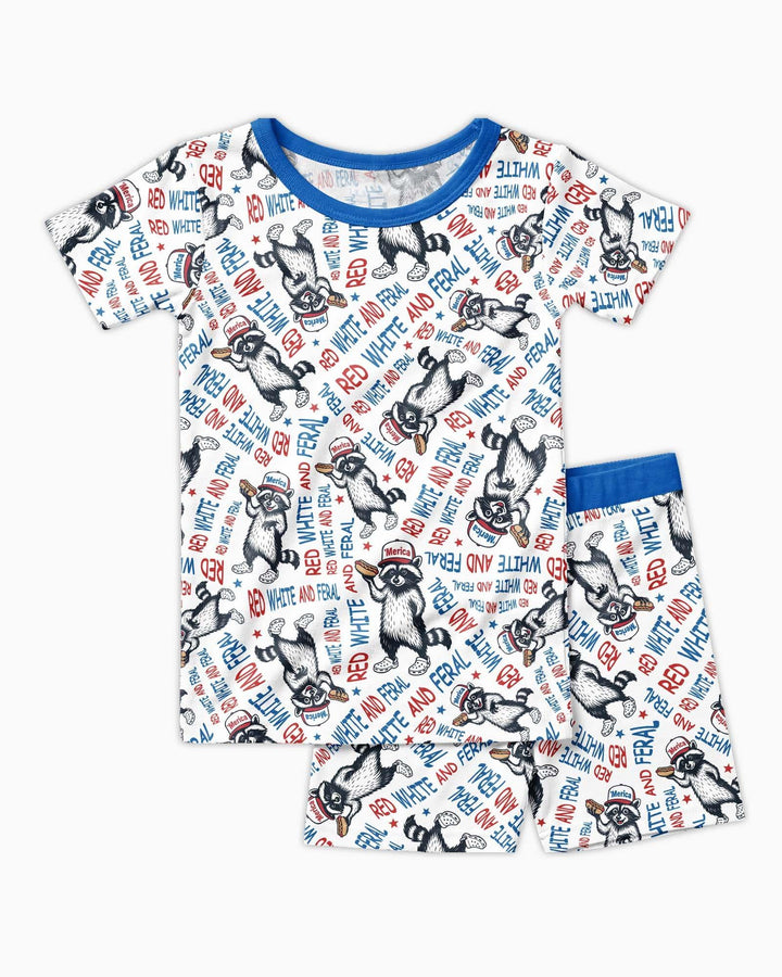 Schlafanzug-Set zweiteilig, kurze Ärmel, kurze Hose, Bambus