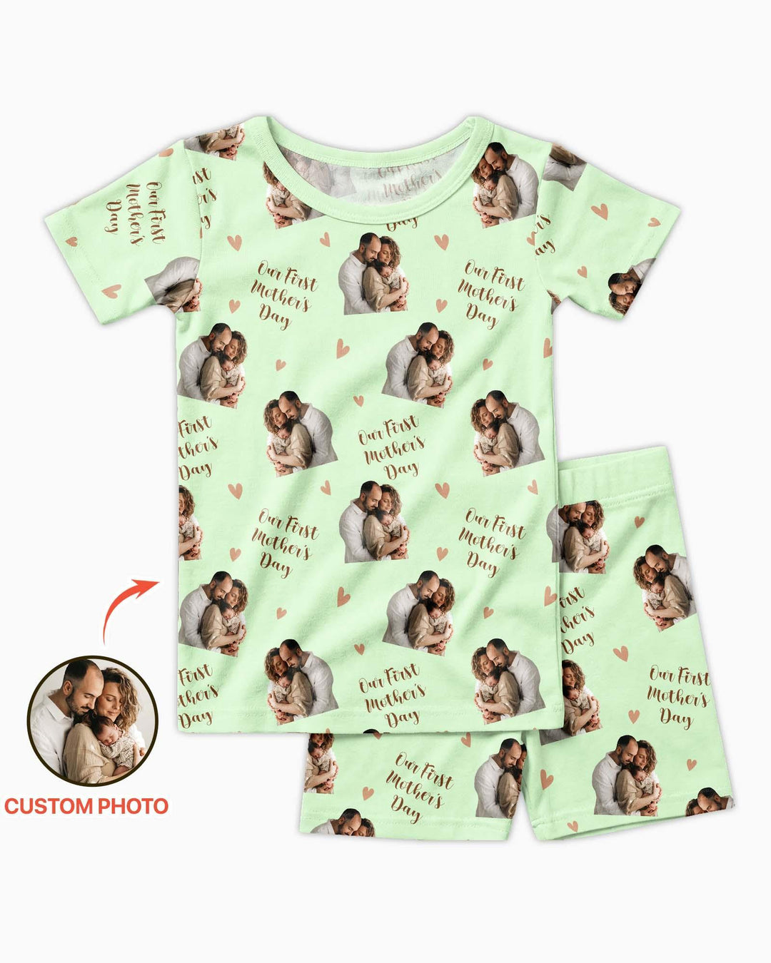 Zweiteiliges Pyjama-Set mit kurzen Ärmeln und Shorts im Sommer-Design