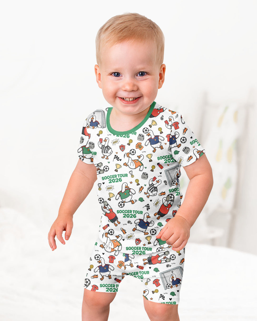 Schlafanzug-Set zweiteilig, kurze Ärmel, kurze Hose, Bambus