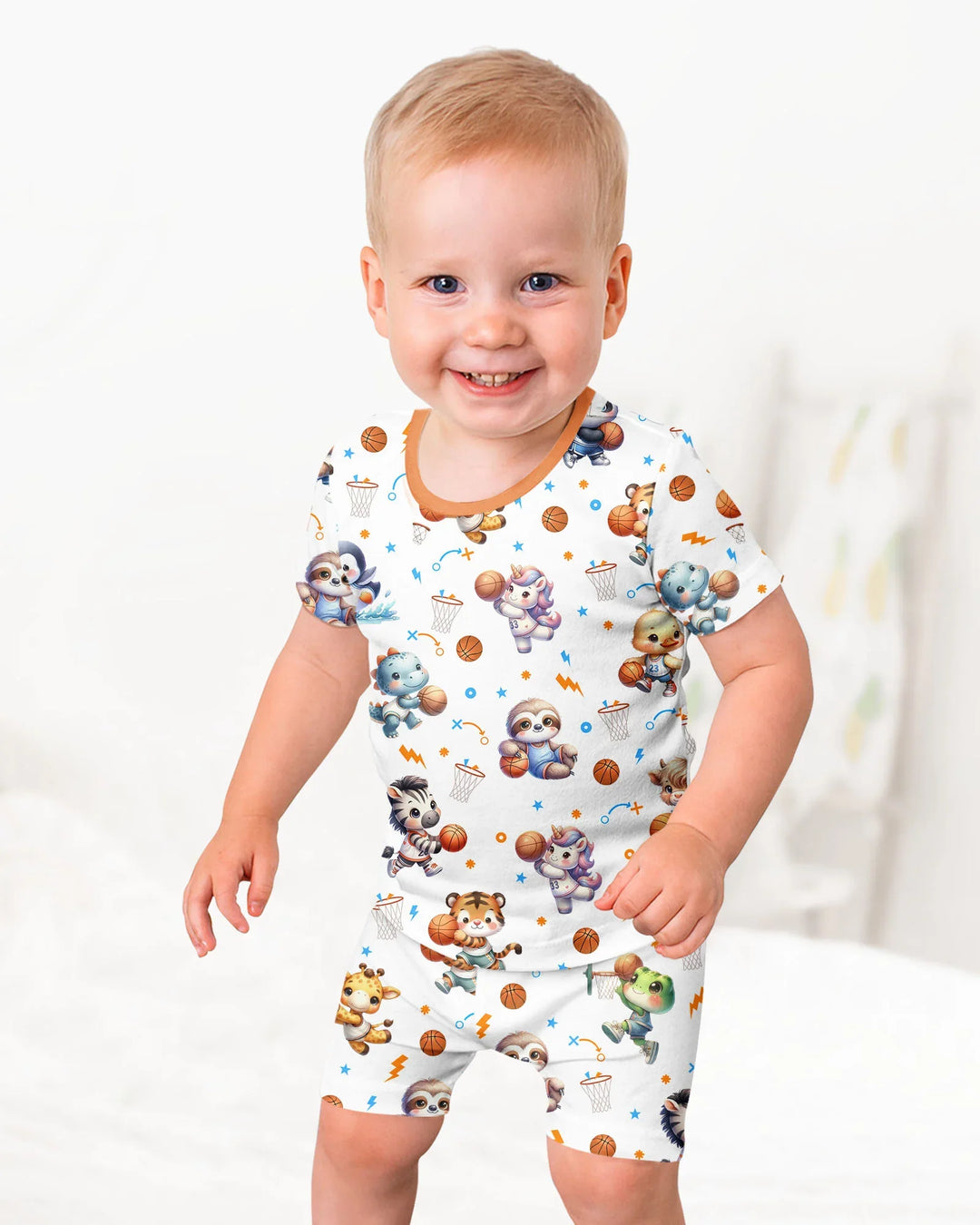 Schlafanzug-Set zweiteilig, kurze Ärmel, kurze Hose, Bambus
