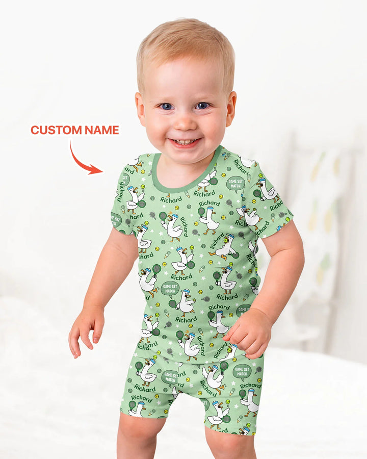 Schlafanzug-Set zweiteilig, kurze Ärmel, kurze Hose, Bambus