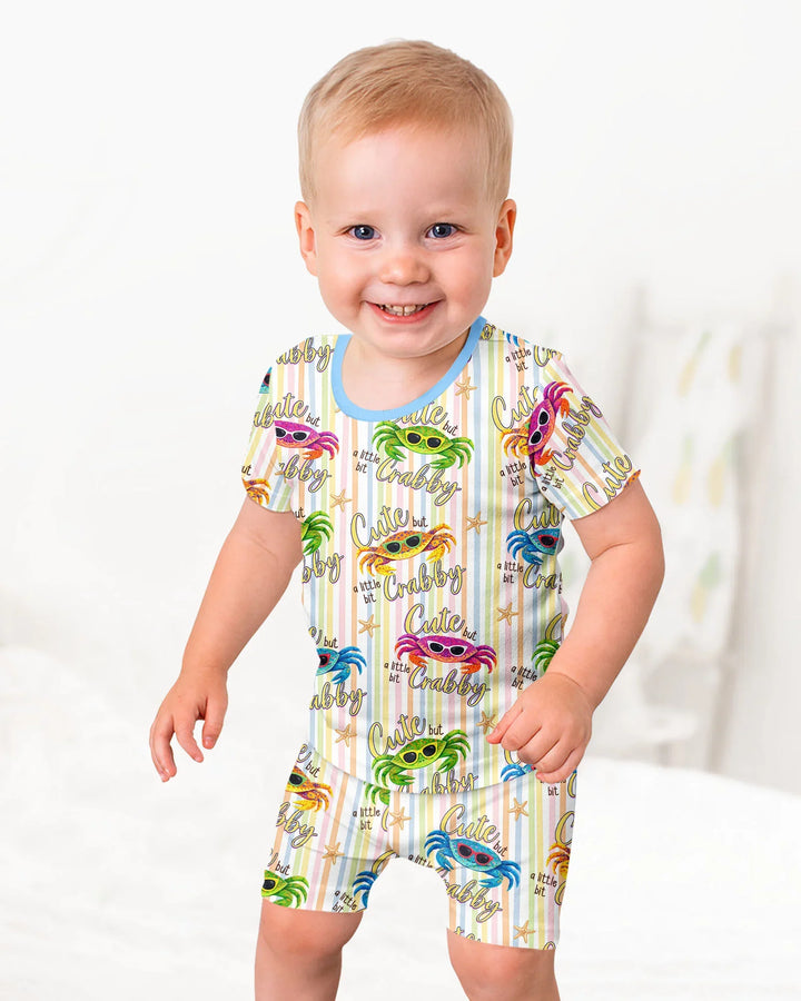 Schlafanzug-Set zweiteilig, kurze Ärmel, kurze Hose, Bambus