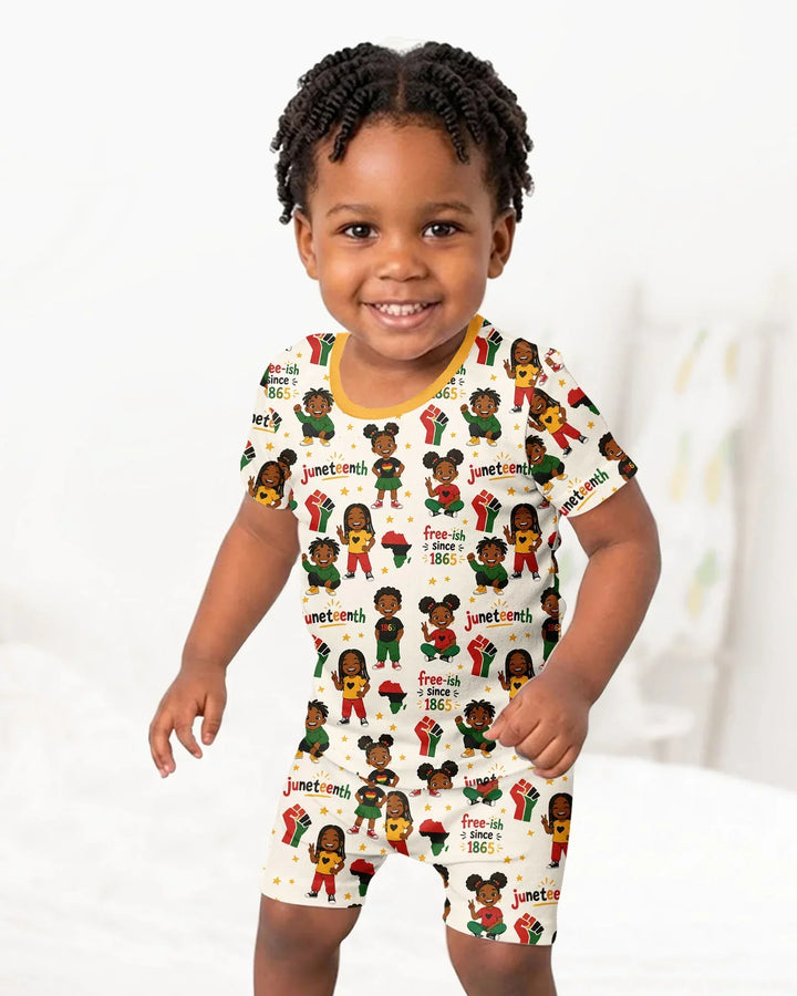 Template Zweiteiliges Pyjama-Set mit kurzen Ärmeln und Shorts