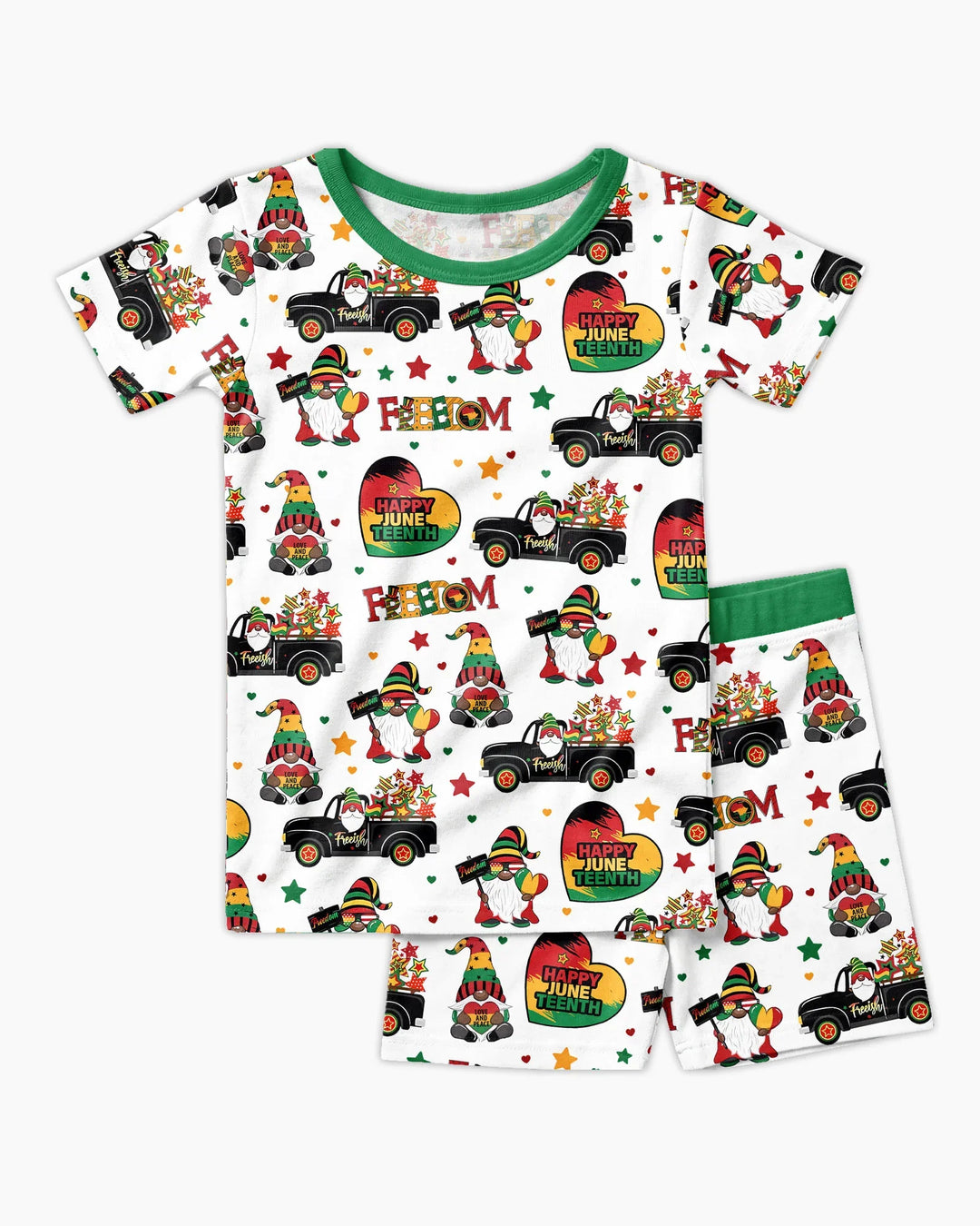 Template Zweiteiliges Pyjama-Set mit kurzen Ärmeln und Shorts