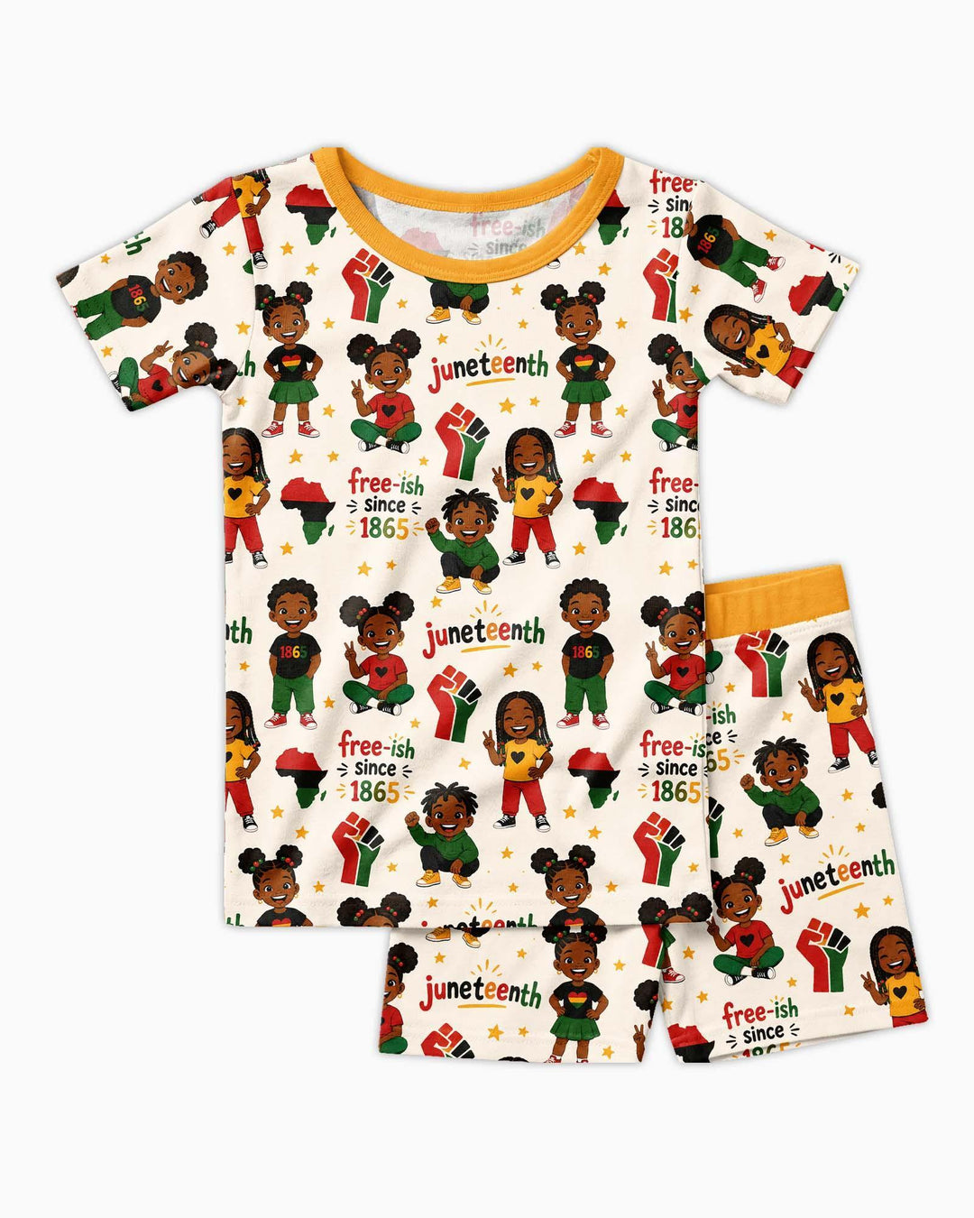 Template Zweiteiliges Pyjama-Set mit kurzen Ärmeln und Shorts