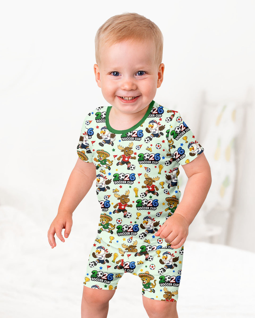 Schlafanzug-Set zweiteilig, kurze Ärmel, kurze Hose, Bambus