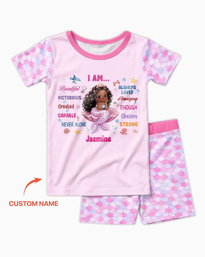 Zweiteiliges Pyjama-Set mit kurzen Ärmeln und Shorts im Sommer-Design