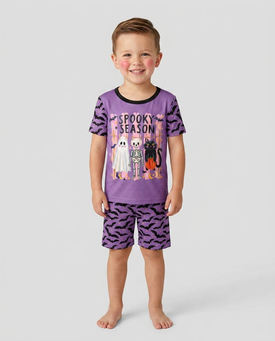 Bats & Boos Family Matching Bamboo Two Piece Short Sleeve Shorts Pajama Set