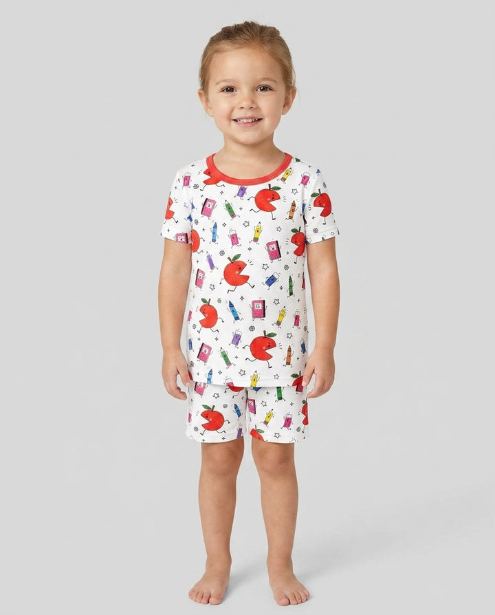 Schlafanzug-Set zweiteilig, kurze Ärmel, kurze Hose, Bambus
