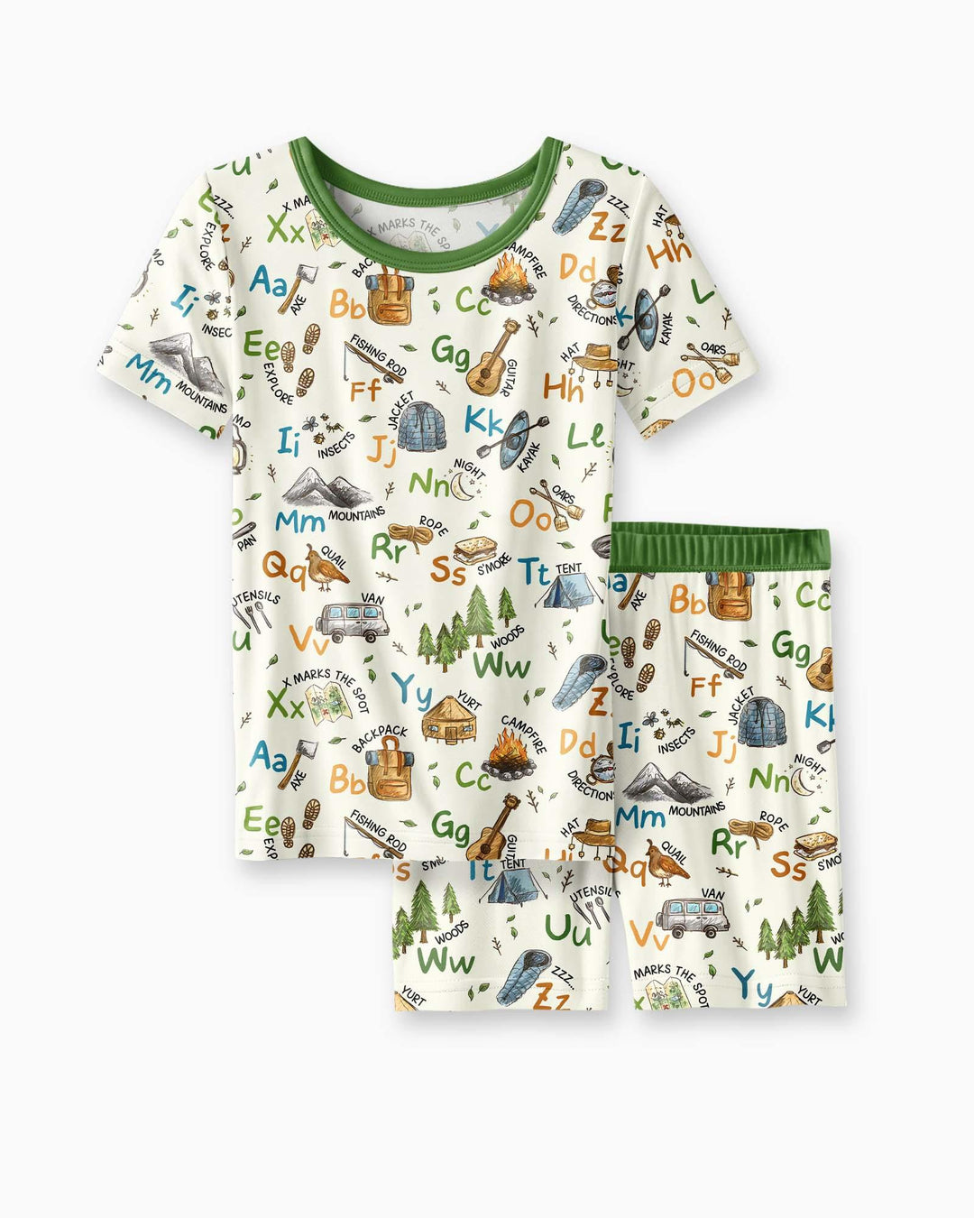 Schlafanzug-Set zweiteilig, kurze Ärmel, kurze Hose, Bambus