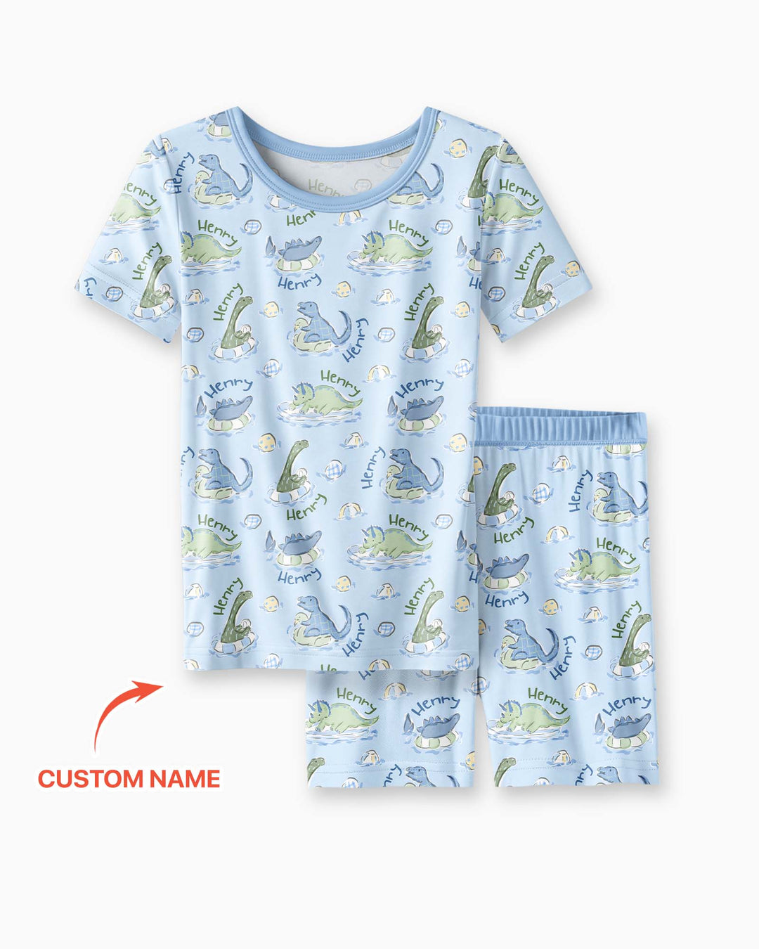 Zweiteiliges Pyjama-Set mit kurzen Ärmeln und Shorts im Sommer-Design