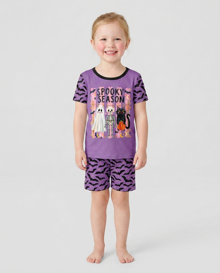 Bats & Boos Family Matching Bamboo Two Piece Short Sleeve Shorts Pajama Set