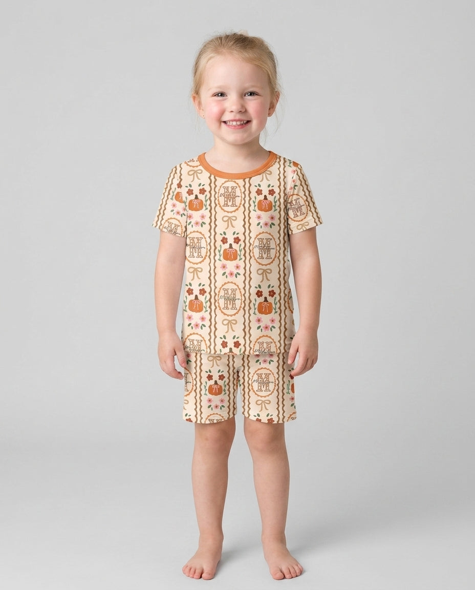 Schlafanzug-Set zweiteilig, kurze Ärmel, kurze Hose, Bambus