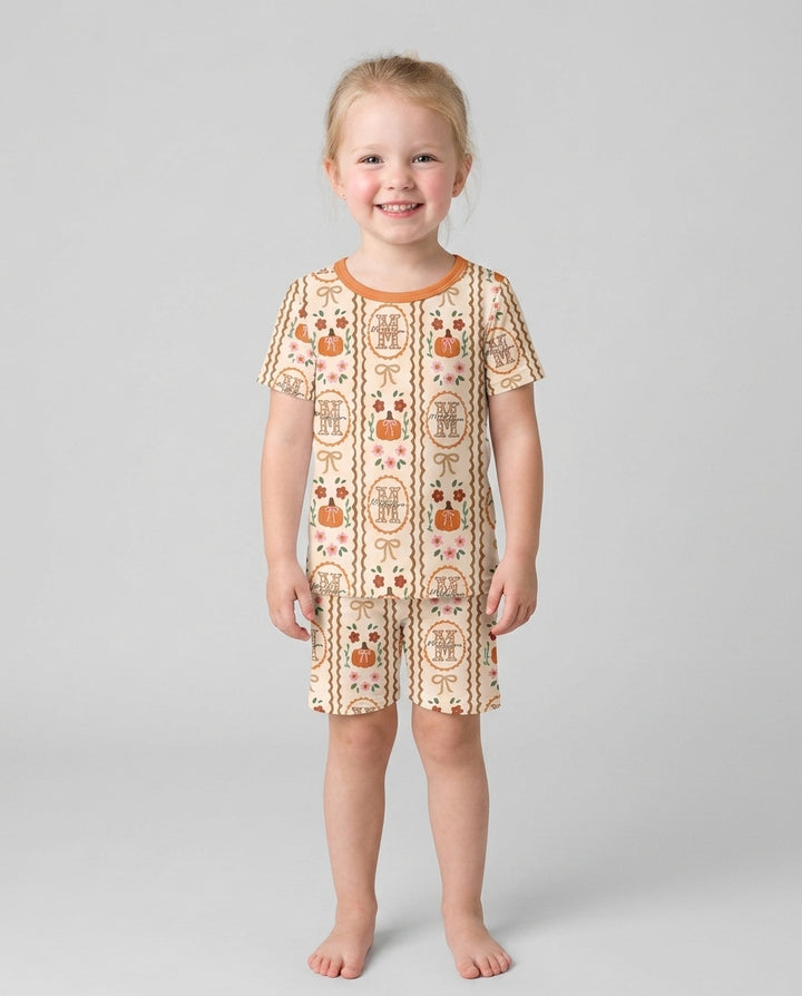 Schlafanzug-Set zweiteilig, kurze Ärmel, kurze Hose, Bambus