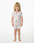 Pink Girly Soccer Coquette Bamboo Two Piece Short Sleeve Shorts Pajama Set